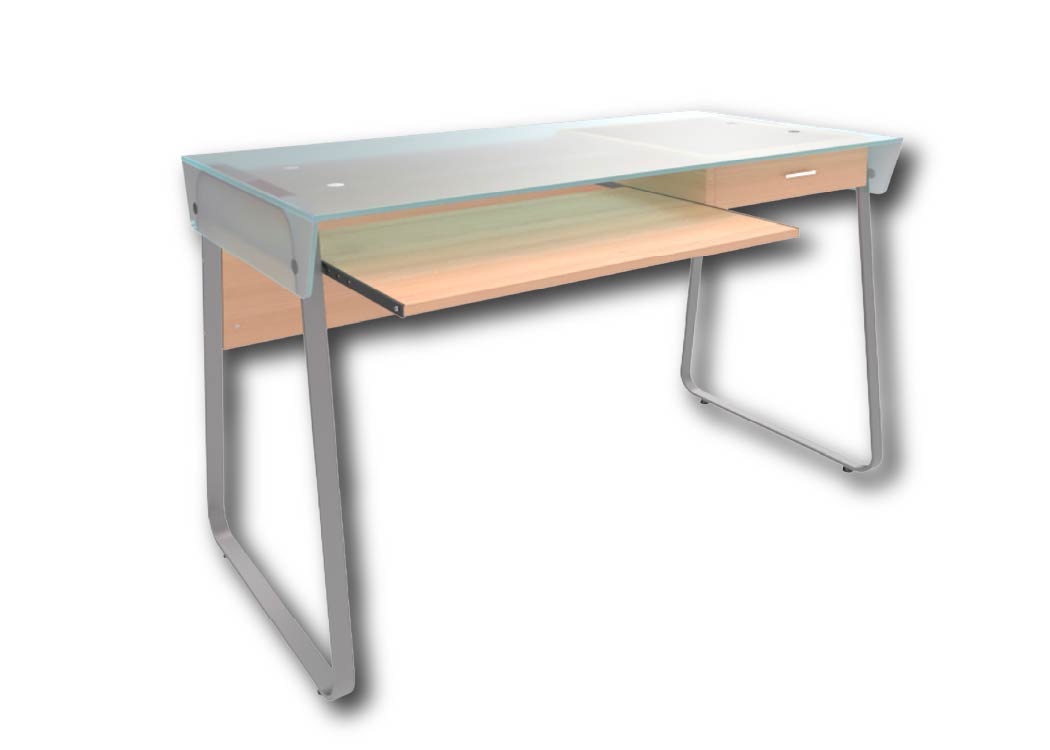 ESCRITORIO PARA COMPUTADORA CON TOPE DE VIDRIO